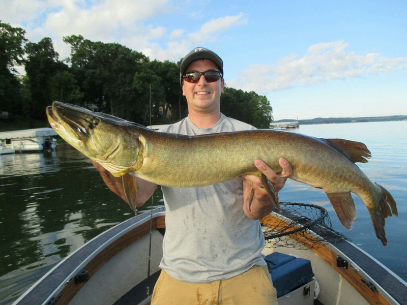 Caught a Muskellunge on Pewaukee Lake using a Bucktail