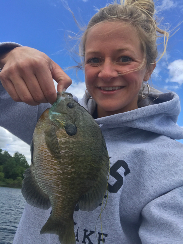 Caught a Bluegill on Big Stone Lake using a flu flu w/ crappie candy
