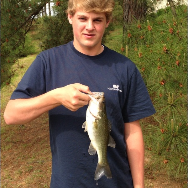 Caught a Largemouth Bass on Lake Benson using a Rooster Tail