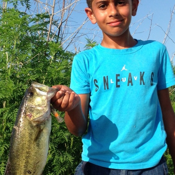 Caught a Largemouth Bass on Lake Pontchartrain using a crank baits
