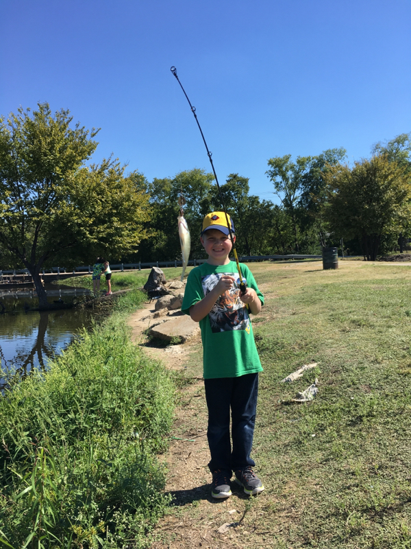 Caught a Redear Sunfish on Benbrook Lake using a spinner
