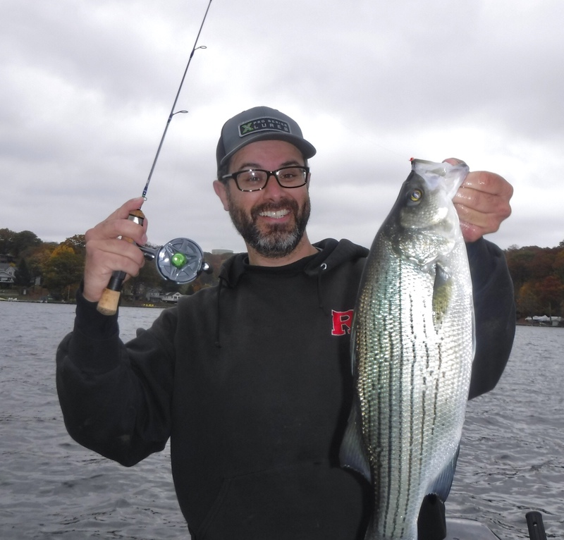 Caught a Hybrid Striped Bass on Florida using a Tickle stick