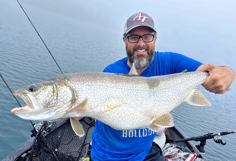 Caught a Lake Trout on Round Valley Reservoir using a Spoon
