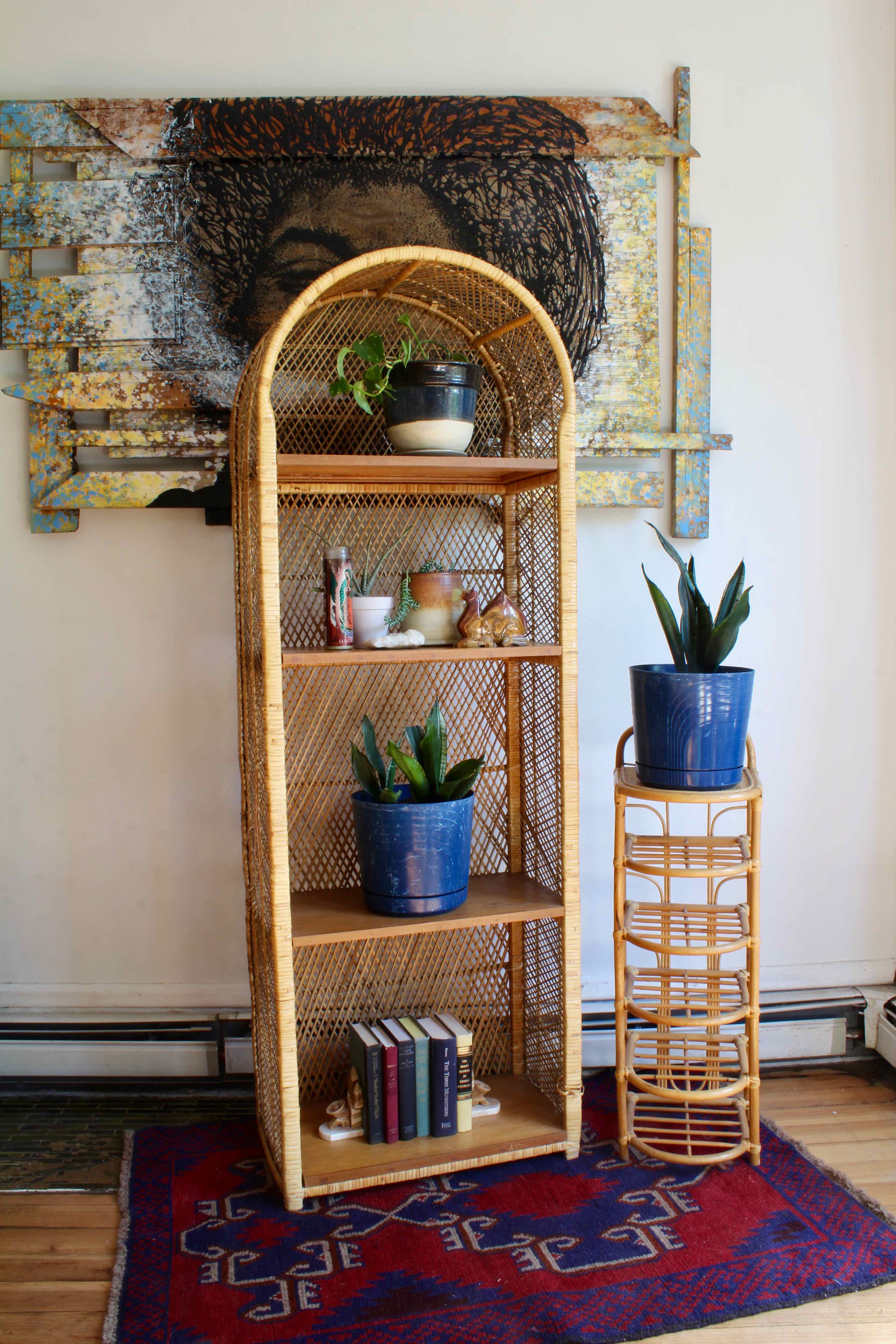 Vintage Boho Wicker Bookshelf, Shelves, Display Apartment Therapy's