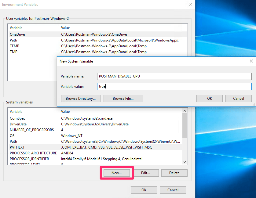 Postman window is blank Postman