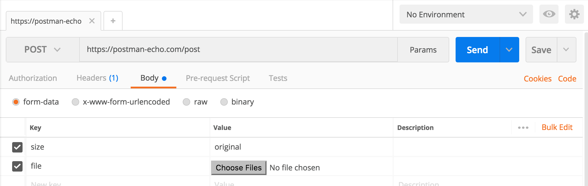 Postman request Body