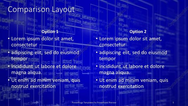 PowerPoint Template computer programming algorithm with codes and
