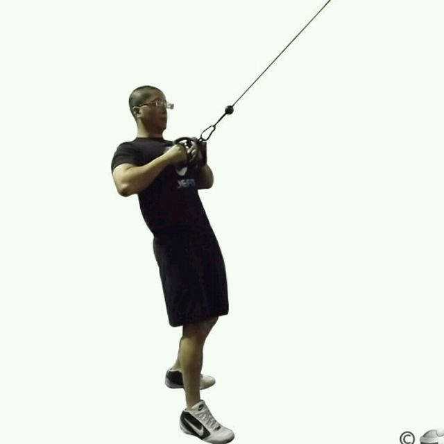 CM VBar Standing Rows Exercise Howto Workout Trainer by Skimble