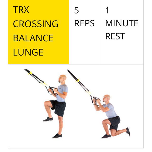 TRX Cross Lunge Exercise Howto Workout Trainer by Skimble