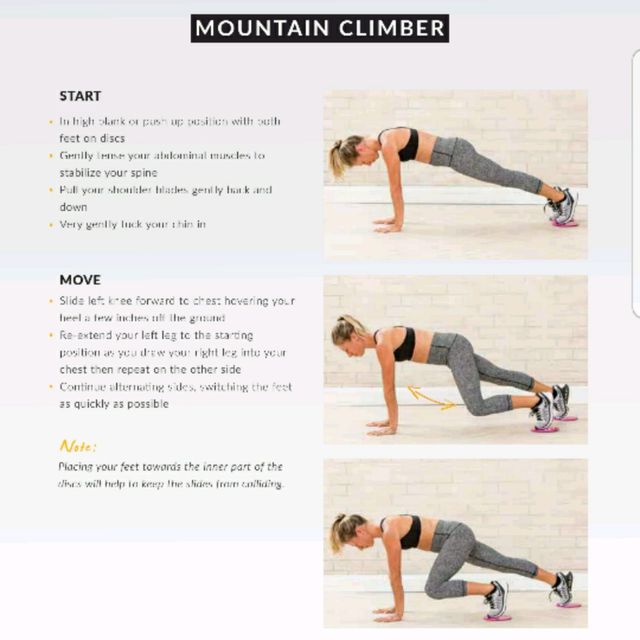 Mountain Climbers Glide Discs Exercise Howto Skimble