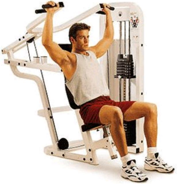 Machine Overhead Press by Silas Eisenback Exercise Howto Skimble