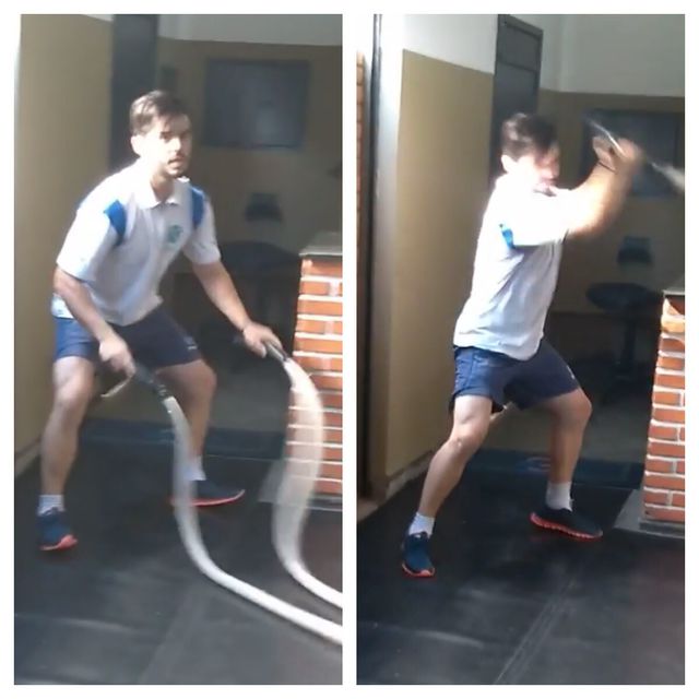 Battle Rope Side Elevation + Judo Movement by Marcos M. Exercise How