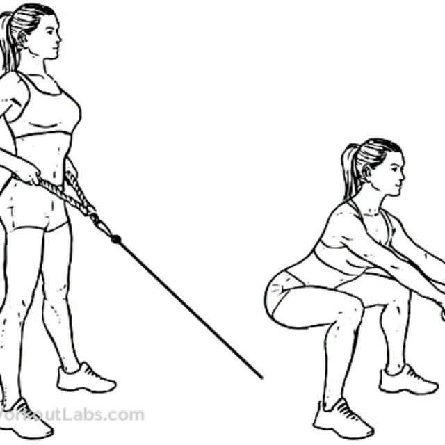 Cable Row Squats Exercise Howto Workout Trainer by Skimble