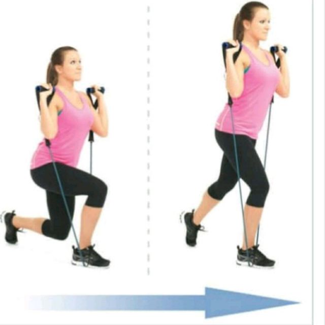 Resistance Bands Split Squat Exercise Howto Workout