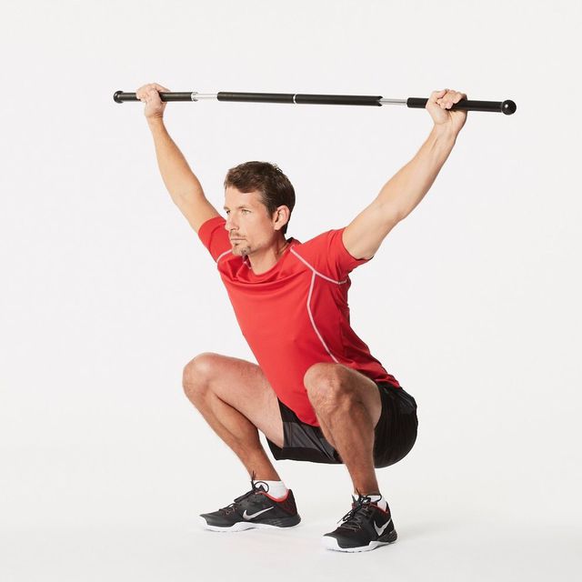 Overhead Squat With Bar Exercise Howto Workout Trainer by Skimble