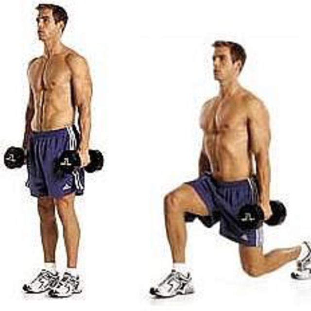 Front Lunge w/ Dumbells by Chet Arciuch Exercise Howto Skimble