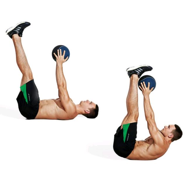 Toe Touch with Medicine Ball by Moneesh P. Exercise Howto Skimble