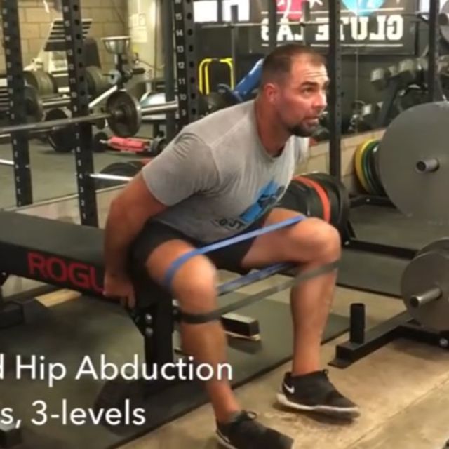 Banded Hip Abduction Level 3 [Lean Forward] Exercise Howto Workout Trainer by Skimble