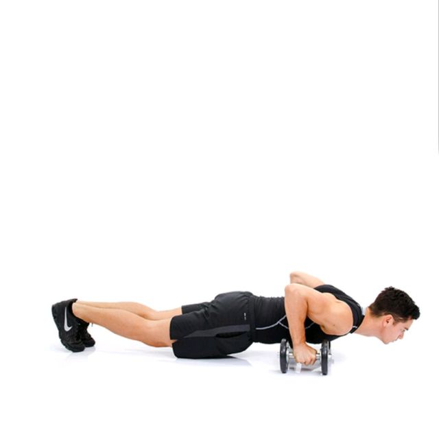 Chest Dumbbell T Push Up Exercise Howto Workout Trainer by Skimble