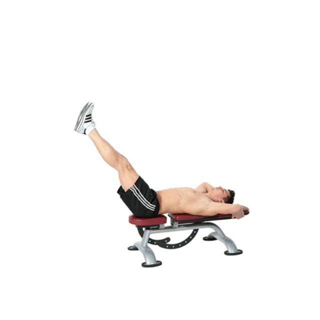 Abs Flat Bench Lying Leg Raise by Saranyapong T. Exercise Howto