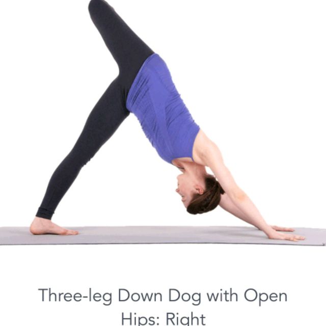 Three Legged Down Dog With Open Hips Right Exercise Howto Workout