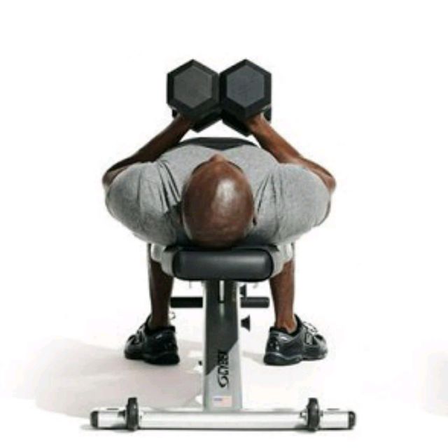 Dumbbell Squeeze Press Exercise Howto Workout Trainer by Skimble