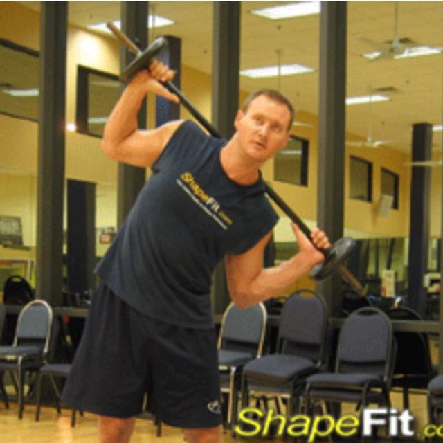 Barbell Oblique Side Bends Exercise Howto Workout Trainer by Skimble