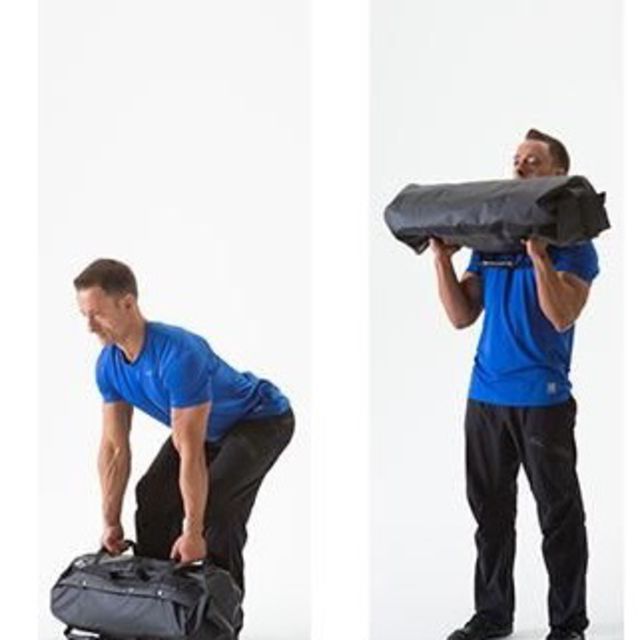 Sandbag Cleans Exercise Howto Workout Trainer by Skimble