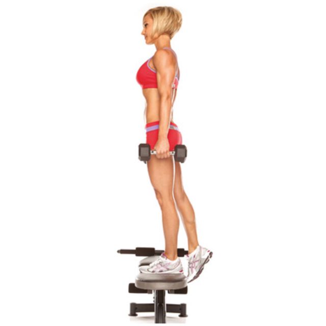 Dumbbell Bench StepUp Exercise Howto Workout Trainer by Skimble