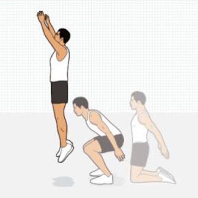 Kneeling Squat Jump by Christa Price Exercise Howto Skimble