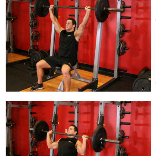 Barbell Shoulder Press Seated by Tony Valdes Exercise Howto Skimble