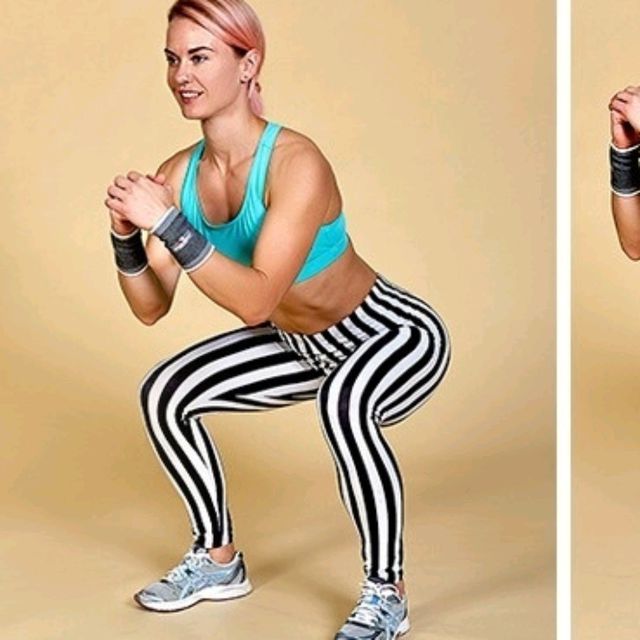 Isometric Squat With Toe Taps Exercise Howto Workout
