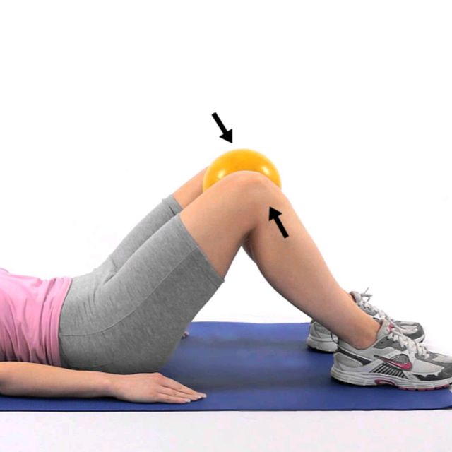 Adductor Squeezes Supine by Karina Scheers Exercise Howto Skimble