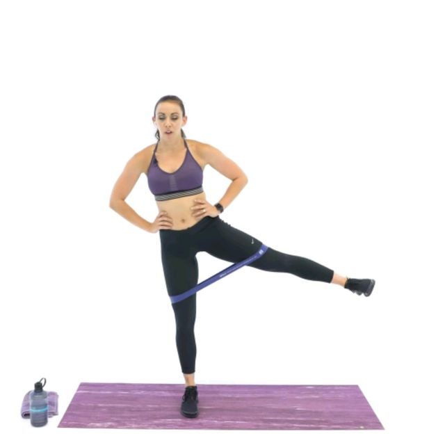 Standing Lateral Leg Lifts Loop Band Exercise Howto Workout