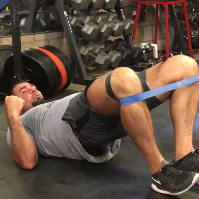 Glute Bridge With Mini Band by E L. Exercise Howto Skimble