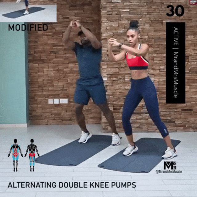 Alternating Double Knee Pumps by Cleo W. Exercise Howto Skimble