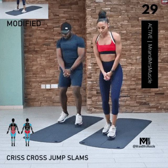 Criss Cross Jump Slams Exercise Howto Workout Trainer by Skimble