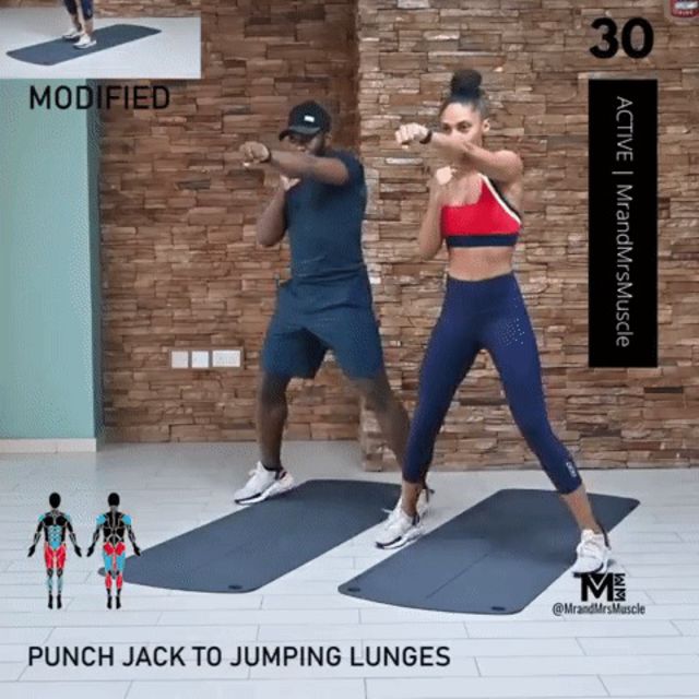 Punch Jack to Jumping Lunges Exercise Howto Workout Trainer by Skimble