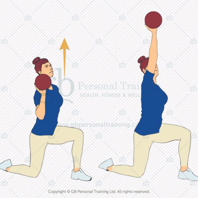 Slam Ball Half Kneeling Shoulder Press Lt. & Rt. by Alonzo B