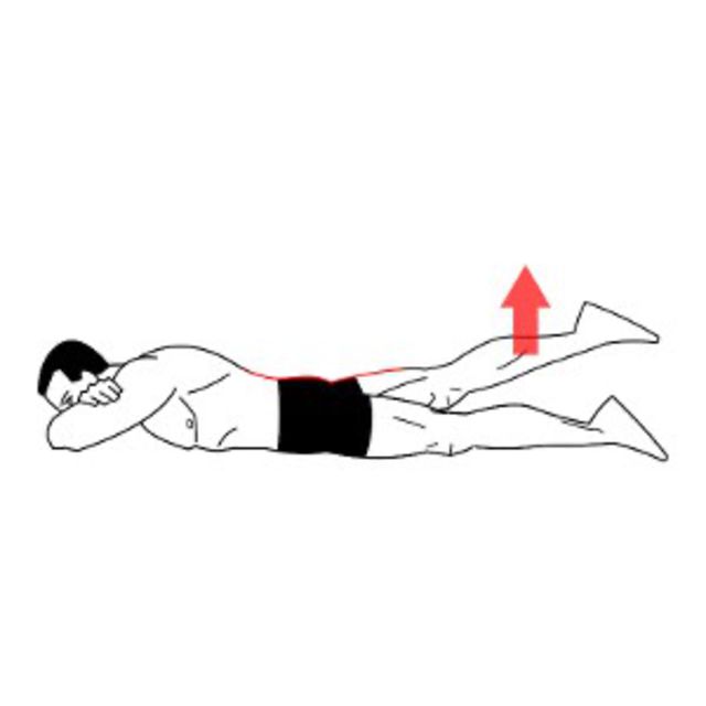 Prone Single Leg Lifts Exercise Howto Workout Trainer by Skimble