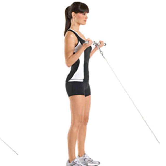 Bicep Curl Cable Exercise Howto Workout Trainer by Skimble