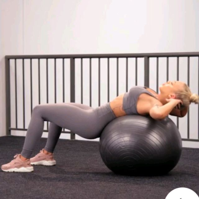 Swiss Ball Crunch by Elena Plaxienco Exercise Howto Skimble