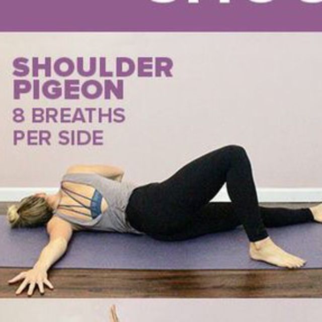 Shoulder Pigeon Exercise Howto Workout Trainer by Skimble