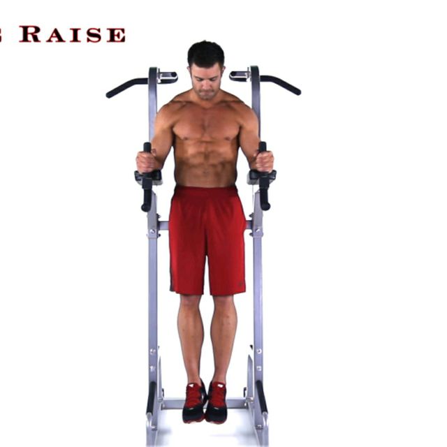 Dip Bar Knee Raise Exercise Howto Workout Trainer by Skimble