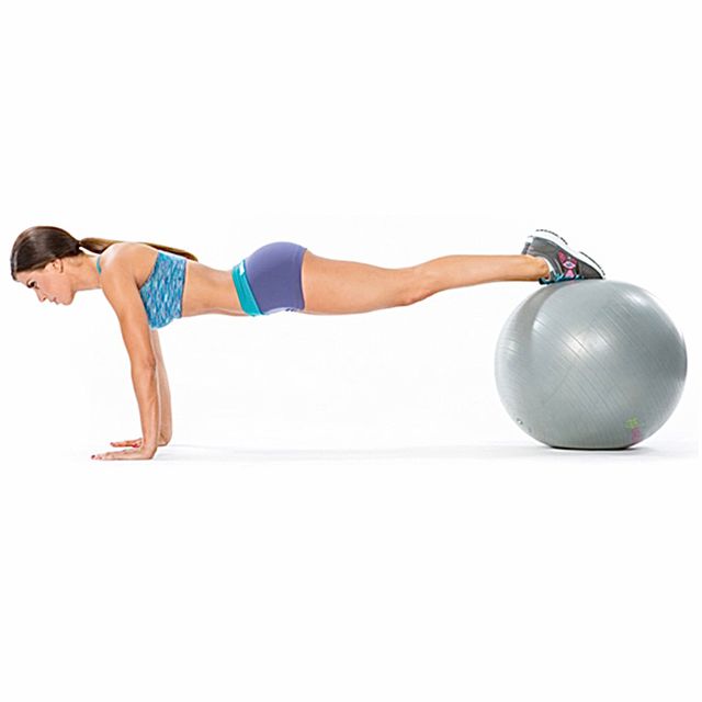 Swiss Ball Touch Down Plank Exercise Howto Skimble