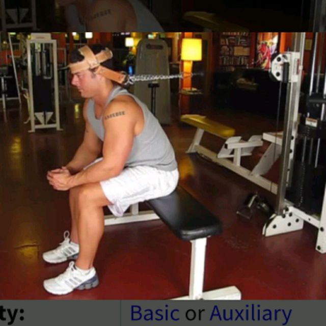 Cable Neck Flexion Exercise Howto Workout Trainer by Skimble