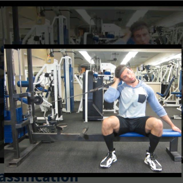 Cable Neck Right Lateral Exercise Howto Workout Trainer by Skimble