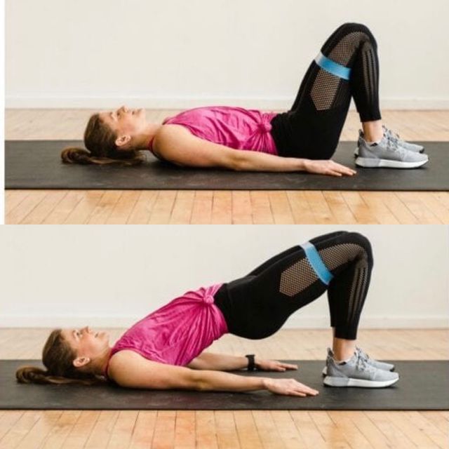 Banded Glute Bridges Exercise Howto Workout Trainer by Skimble