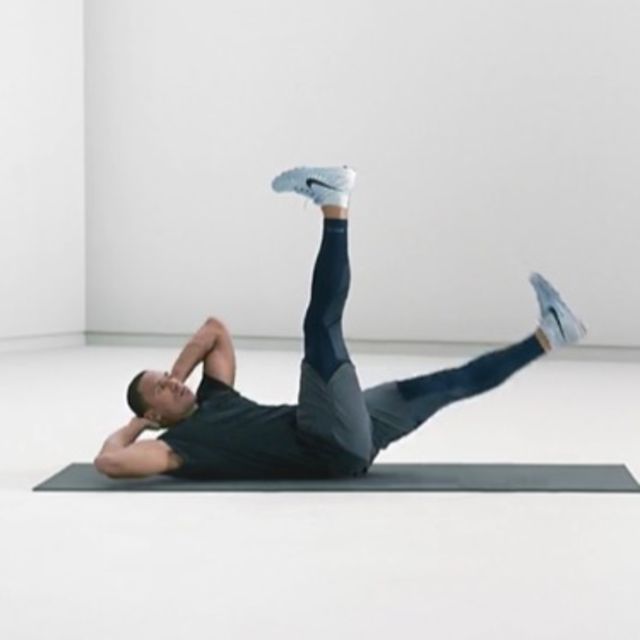 Straight Leg Bicycles by Rushfitness 💪🏽 Exercise Howto Skimble