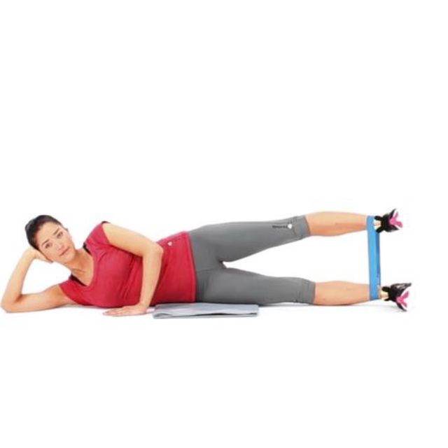 Lateral Right Leg Lift With Band Exercise Howto Workout Trainer by
